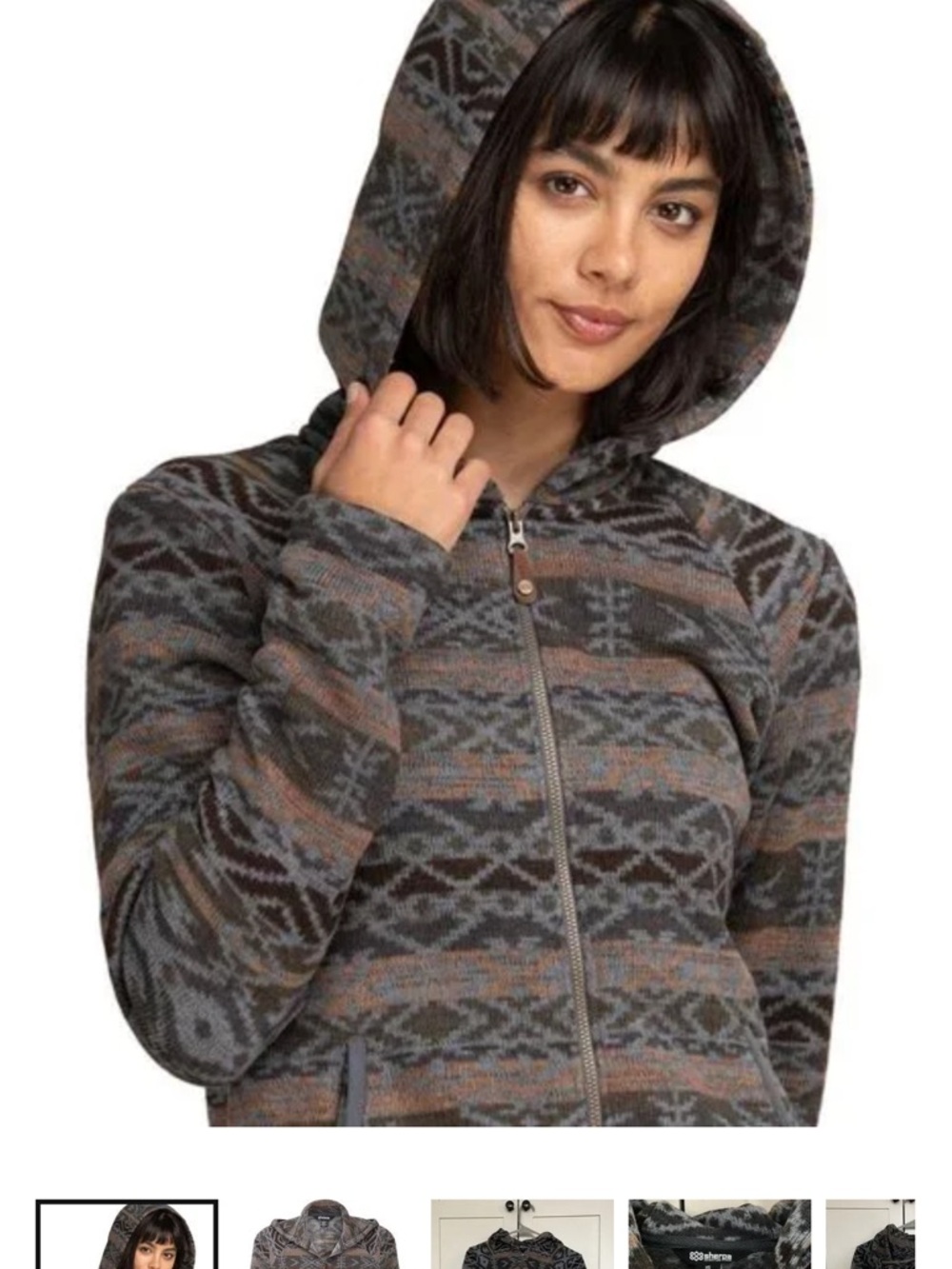 Sherpa Adventure Gear women's Lumbini full-zip hoodie Geometric Print Small